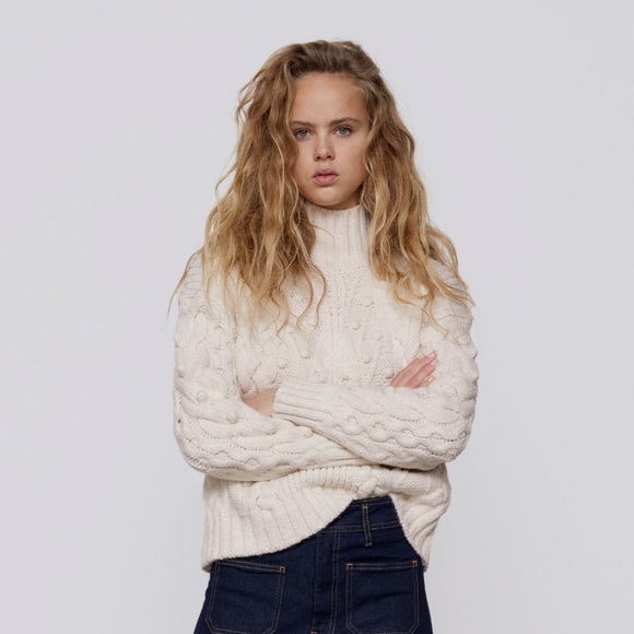 Zara Sweaters - ✨ ZARA white turtleneck sweater